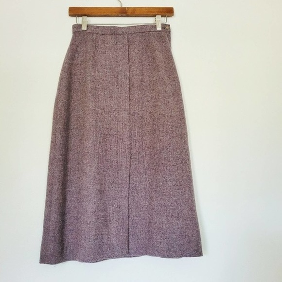 Vintage Woolrich Women's 100% Pure Wool Purple Knee Length Skirt Size 6 Pockets - Picture 1 of 14